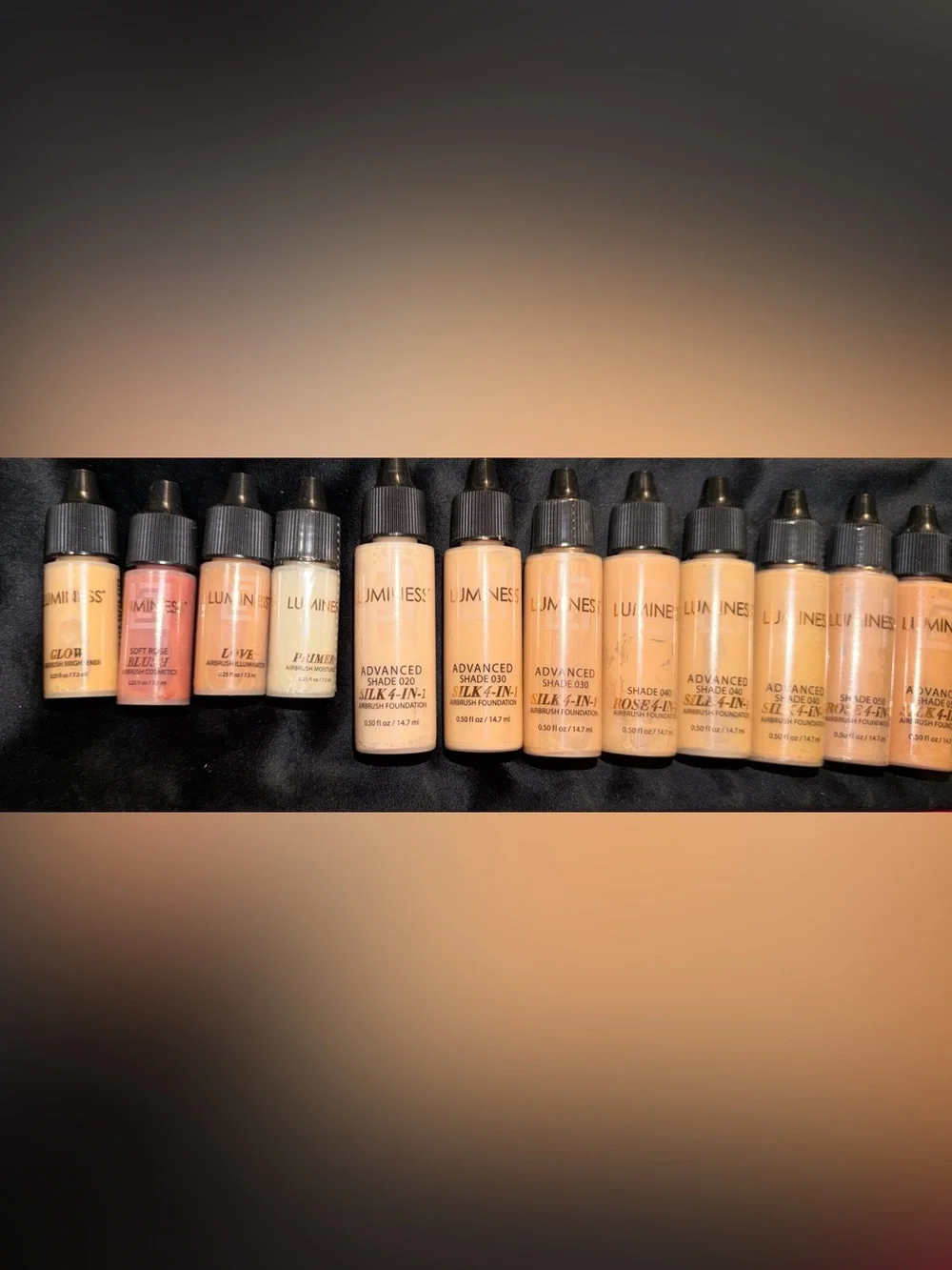 Luminess Assorted Foundation & Primer Bottles - Cream to Tan Shades